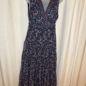 Large Max Studio Blue sleeveless dress with pink and white flowers